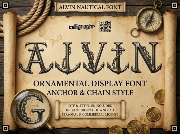 Alvin Nautical Anchor Chain Font for Bold Branding