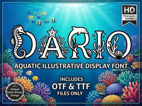 Dario Font Download: A Bold Aquatic Display Typeface