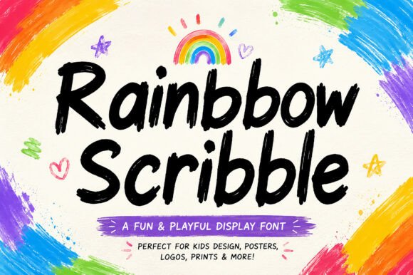 Rainbow Scribble: A Vibrant Display Font for Creative Projects