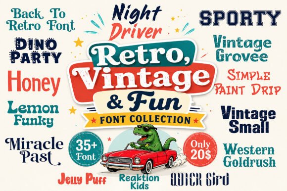 Retro, Vintage Fun Font Collection for Branding and Design