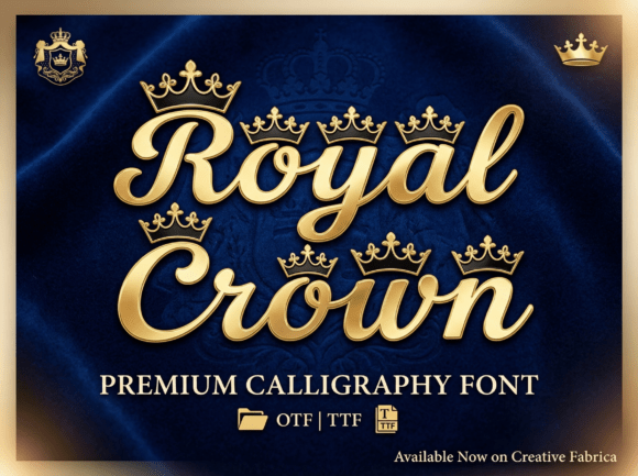 Royal Crown Monogram Font for Elegant Display Typography