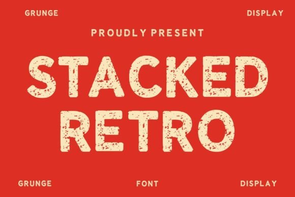 Stacked Retro Font for Vintage-Inspired Craft Projects