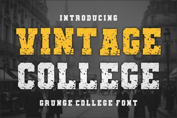Vintage College Font for Handmade and Commercial Designs